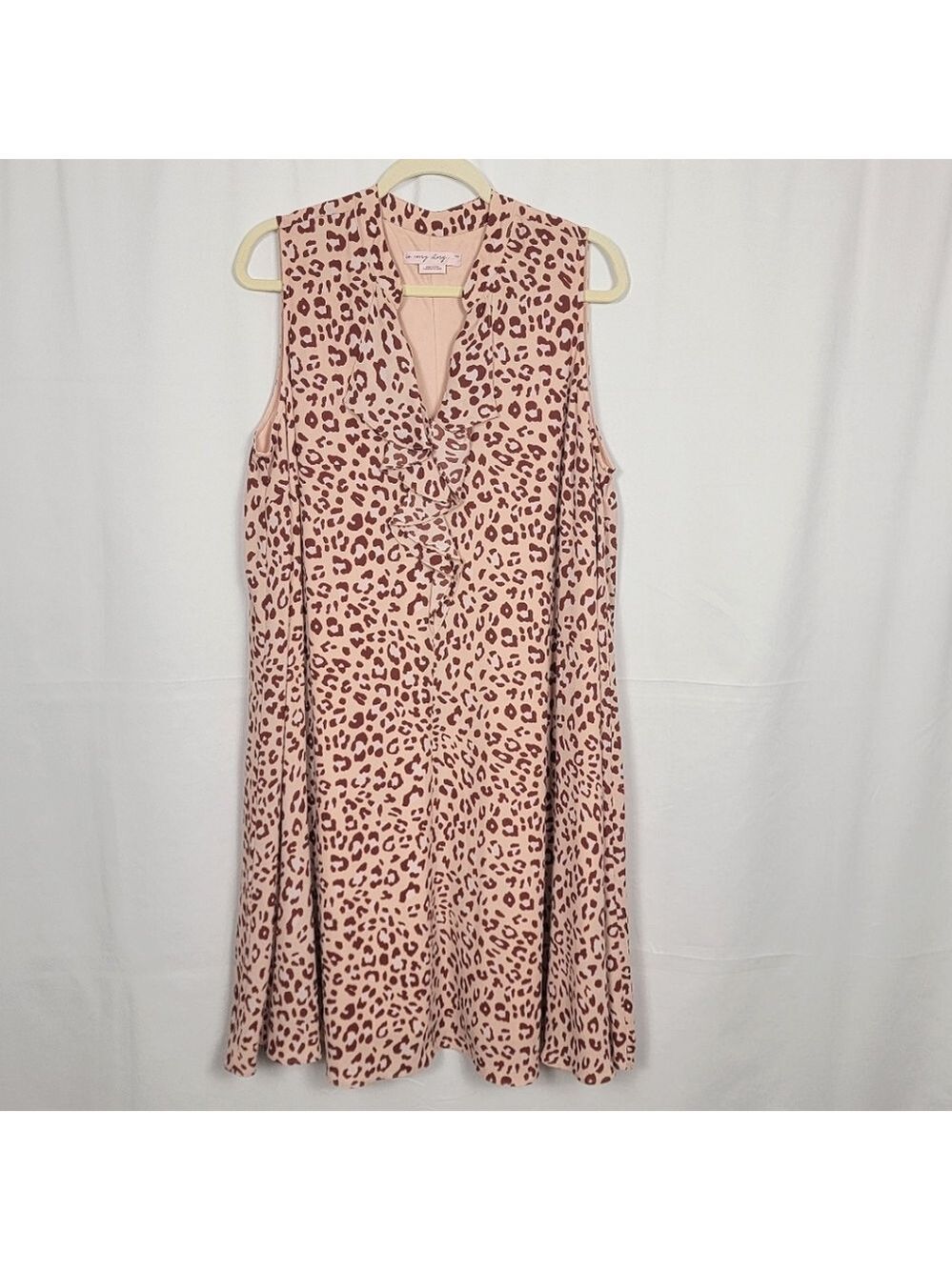 Penningtons Blush Leopard Print Sleeveless Dress #2655